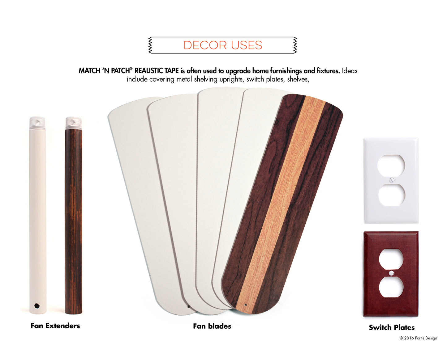 Brown-Black Wood Grain Repair Tape