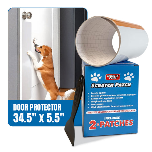 Scratch Patch Door Protector – 34.5 x 5.5 Inches, 2 Patches