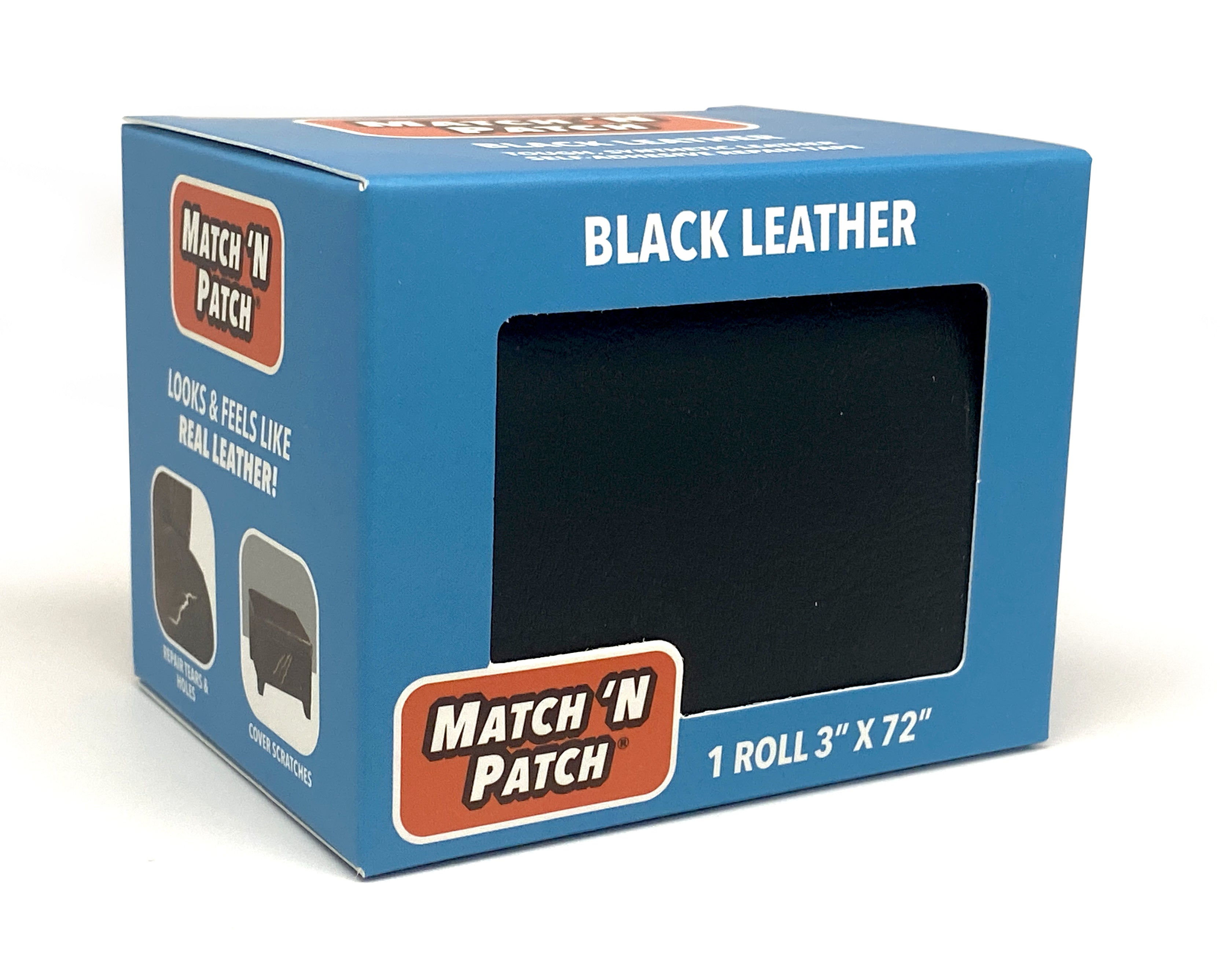 Match 'n Patch Self-Adhesive Leather Repair Tape, 3 inch x 72 inch (Black)