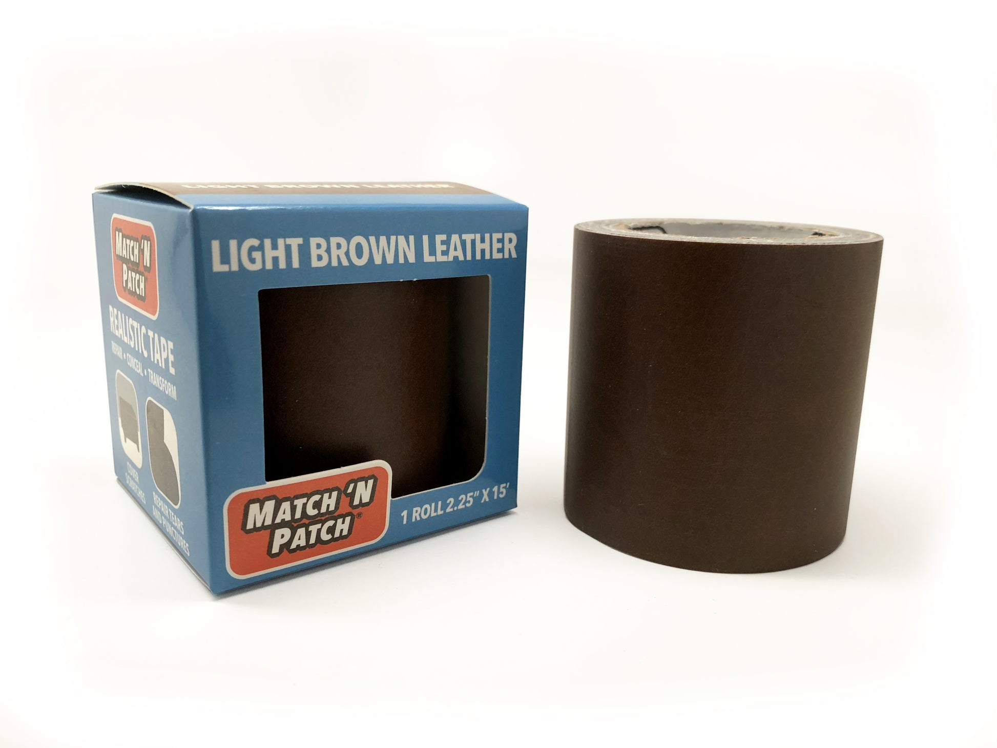 MATCH 'N PATCH Realistic Leather Repair Tape, Dark Brown, 2.25 inch x 15  feet